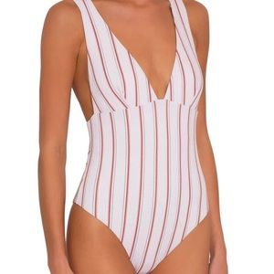 Eberjey Summer Stripes Vivian One-Piece in Ecru